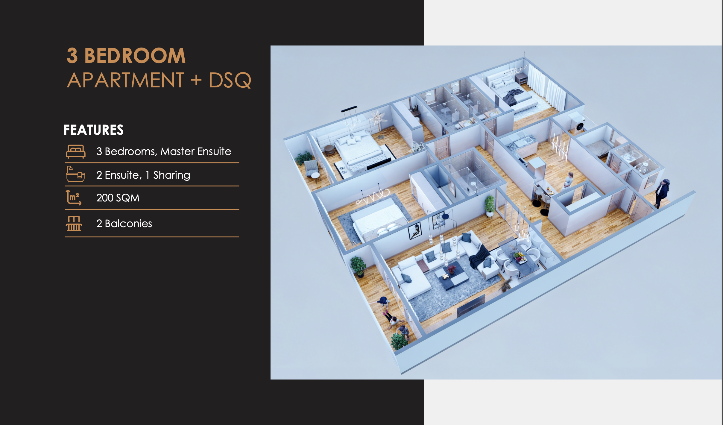 3 Bedroom Apartment 3D View